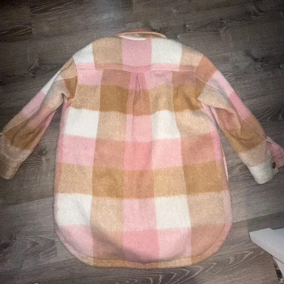 Old Navy Pink and Tan Plaid Jacket - Picture 7 of 8